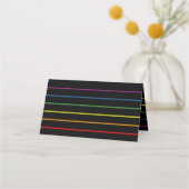 Rainbow Pinstripe Pride Bruiloft Border + Place Ca Plaatskaartje (Achterkant)