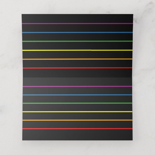Rainbow Pinstripe Pride Bruiloft Border + Place Ca Plaatskaartje (Binnenkant ongevouwen)