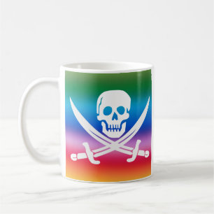 Rainbow Pirate Jolly Roger Koffiemok