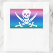 Rainbow Pirate Jolly Roger Sticker (Tas)