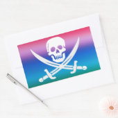 Rainbow Pirate Jolly Roger Sticker (Envelop)