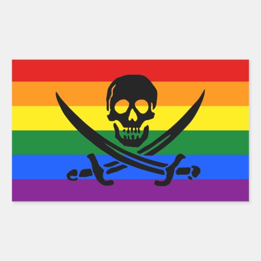 Rainbow Pirate Pride Sticker (Voorkant)