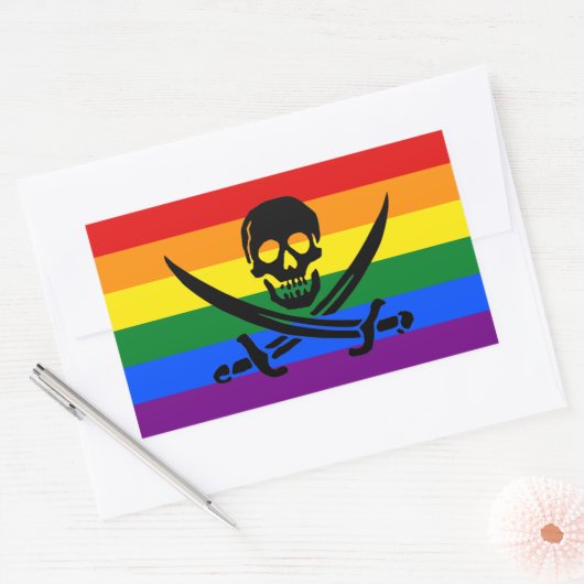 Rainbow Pirate Pride Sticker (Envelop)