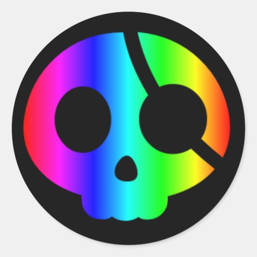 Rainbow Pirate Skull sticker (Voorkant)