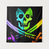 Rainbow Pirate Skull Wandkleed (Voorkant)