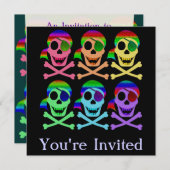 Rainbow Pirate Skulls-uitvindingen Kaart (Voorkant / Achterkant)