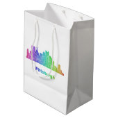 Rainbow Pittsburgh skyline Medium Cadeauzakje (Achterkant Gekanteld)