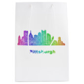 Rainbow Pittsburgh skyline Medium Cadeauzakje (Voorkant)