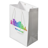 Rainbow Pittsburgh skyline Medium Cadeauzakje (Voorkant Gekanteld)