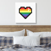 Rainbow Pixel Heart Canvas Afdruk (Insitu (Slaapkamer))