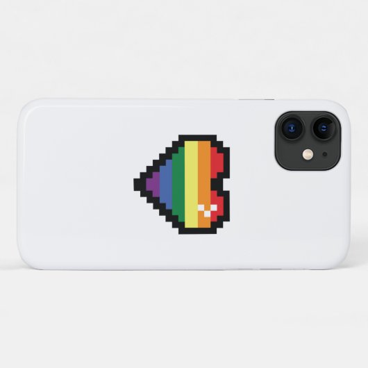 Rainbow Pixel Heart Case-Mate iPhone Case (Achterkant (horizontaal))