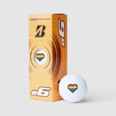 Rainbow Pixel Heart Golfballen (Verpakking)