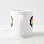 Rainbow Pixel Heart Grote Koffiekop (Achterkant)