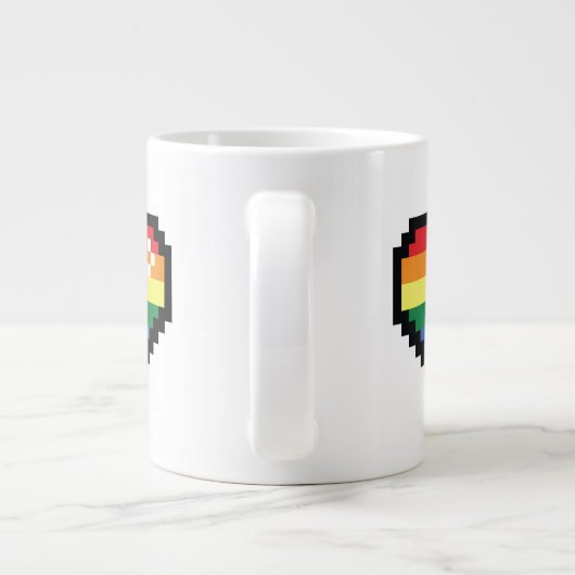 Rainbow Pixel Heart Grote Koffiekop (Achterkant)