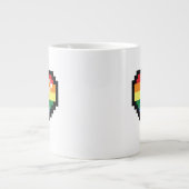 Rainbow Pixel Heart Grote Koffiekop (Voorkant)