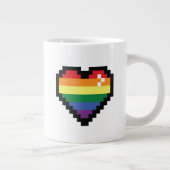 Rainbow Pixel Heart Grote Koffiekop (Rechts)