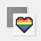 Rainbow Pixel Heart Magneet (Voorkant / Achterkant)