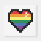 Rainbow Pixel Heart Magneet (Voorkant)