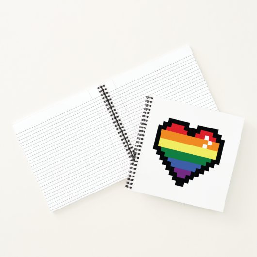 Rainbow Pixel Heart Notitieboek (Binnen)