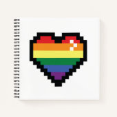 Rainbow Pixel Heart Notitieboek (Voorkant)