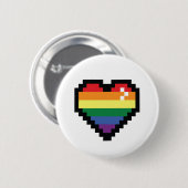 Rainbow Pixel Heart Ronde Button 5,7 Cm (Voorkant /achterkant)