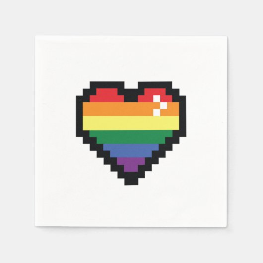 Rainbow Pixel Heart Servet (Voorkant)