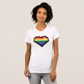 Rainbow Pixel Heart T-shirt (Voorkant volledig)