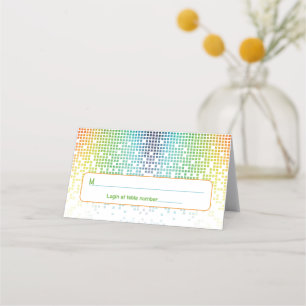 Rainbow Pixel Videogame Gamer Bar Mitswa Adres Plaatskaartje