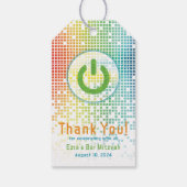 Rainbow Pixel Videogame Gamer Bar Mitzvah Cadeaulabel (Achterkant)