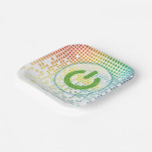 Rainbow Pixel Videogame Gamer Bar Mitzvah Papieren Bordje (Gebogen)