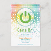 Rainbow Pixels Videogame Gamer Bar Mitzvah Informatiekaartje (Voorkant)