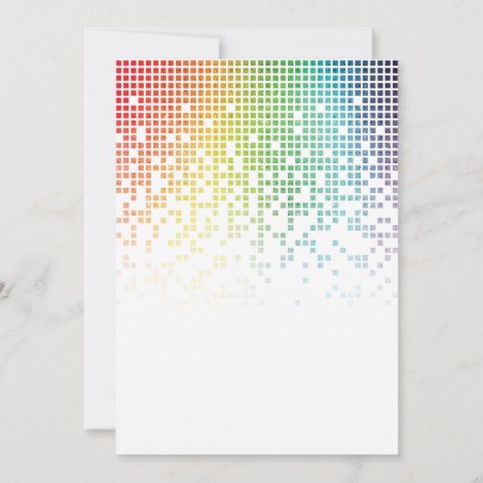 Rainbow Pixels Videogame Gamer Bar Mitzvah Kaart (Achterkant)