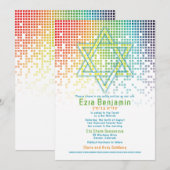 Rainbow Pixels Videogame Gamer Bar Mitzvah Kaart (Voorkant / Achterkant)