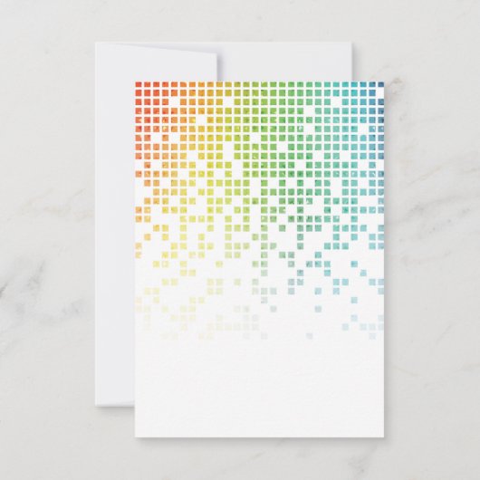 Rainbow Pixels Videogame Gamer Bar Mitzvah RSVP Kaartje (Achterkant)