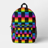 Rainbow Plaid Backpack With Black Detail Bedrukte Rugzak (Voorkant)