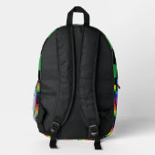 Rainbow Plaid Backpack With Black Detail Bedrukte Rugzak (Achterkant)