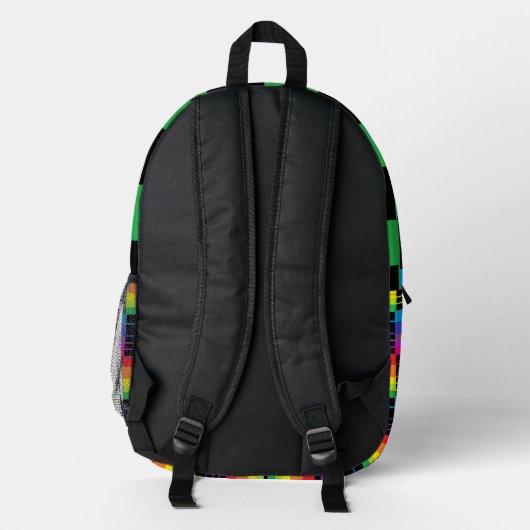 Rainbow Plaid Backpack With Black Detail Bedrukte Rugzak (Achterkant)