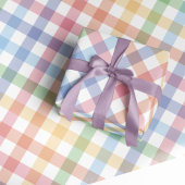 Rainbow plaid gingham schattig kleurrijk pastel cadeaupapier