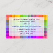 Rainbow Plaid Helder Kleurrijk Geruite Visitekaartje (Achterkant)