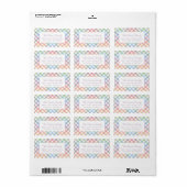 Rainbow plaid leuk baby shower retour adres etiket (Full Sheet)