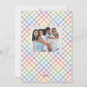 Rainbow plaid lijst kleurrijke pastel Pasen Feestdagenkaart (Achterkant)