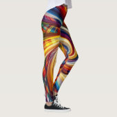 Rainbow Plaid Modern Abstract wervelend Leggings (Rechts)