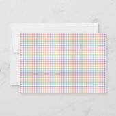 Rainbow plaid pastel gingham gepersonaliseerd kind notitiekaartje (Achterkant)