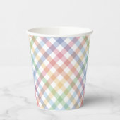 Rainbow plaid pastel gingham schattig eenvoudige l papieren bekers (Links)