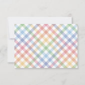 Rainbow plaid schattig pastel gepersonaliseerd kin notitiekaartje (Achterkant)