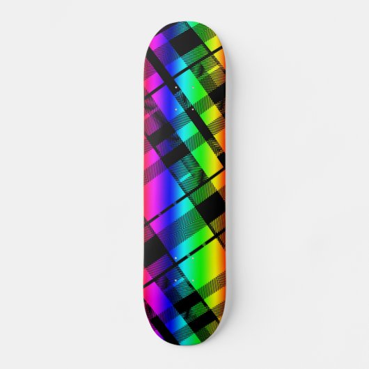 Rainbow Plaid Skateboard Deck (Voorkant)