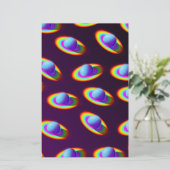 Rainbow Planets Pattern Briefpapier (Staand voorkant)