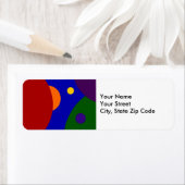 Rainbow Planets retourneren adreslabel Etiket (Insitu)