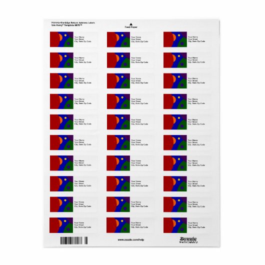 Rainbow Planets retourneren adreslabel Etiket (Full Sheet)