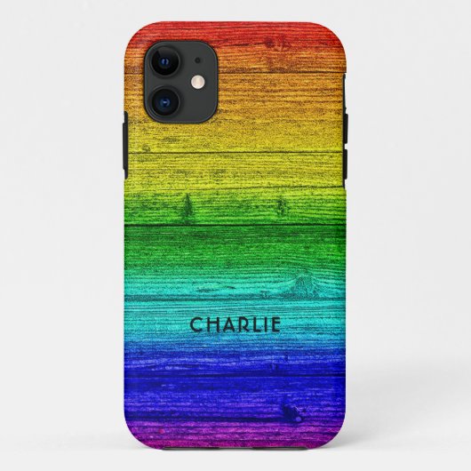 Rainbow Planks, aangepaste naamtelefoonbehuizingen Case-Mate iPhone Case (Achterkant)